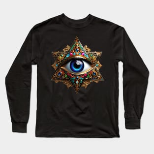 Baroque Evil Eye Hexagram Long Sleeve T-Shirt